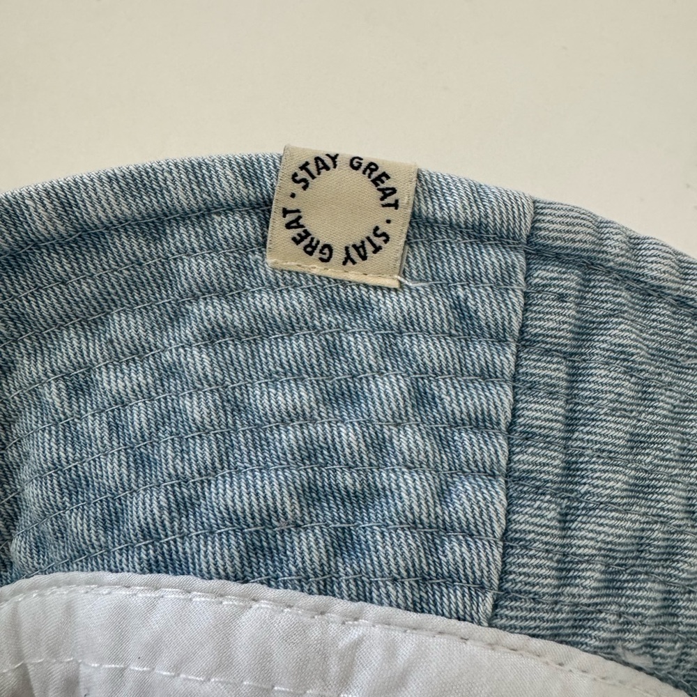 ZARA Kids Denim Bucket Hat Blue Cotton Size 54 cm Child Summer - Picture 4 of 5